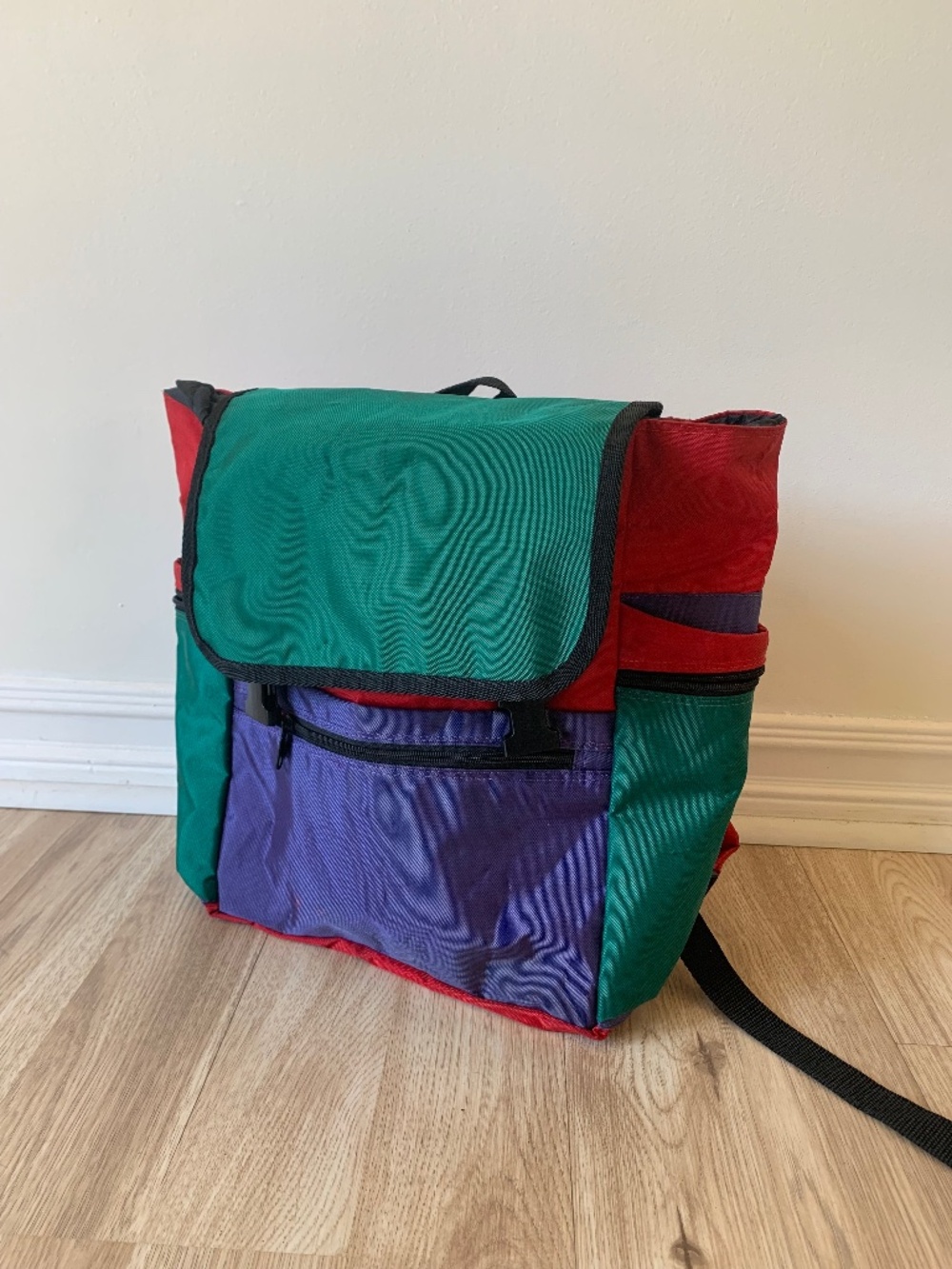 Vintage 80s/90s GAP Red Purple Green Backpack – Retro Colorblock Streetwear